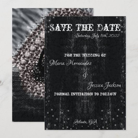 Gothic Decay Save the Dates Invitation Kaart (Voorkant / Achterkant)