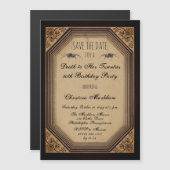 Gothic Deco Death to her 20s Birthday Party Save T Magnetische Uitnodiging (Voorkant / Achterkant)