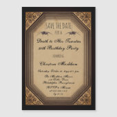 Gothic Deco Death to her 20s Birthday Party Save T Magnetische Uitnodiging (Voorkant)