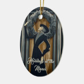 Gothic Deco | Donkere Academia Krans Keramisch Ornament (Links)