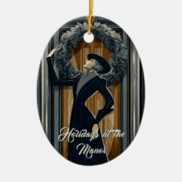 Gothic Deco | Donkere Academia Krans Keramisch Ornament