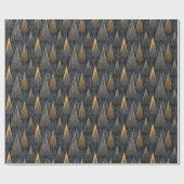 Gothic Deco | Gouden Geometrische Bomen Cadeaupapier (Vlak)