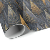 Gothic Deco | Gouden Geometrische Bomen Cadeaupapier (Rol Hoek)