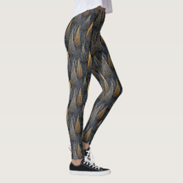 Gothic Deco | Gouden Geometrische Bomen Leggings
