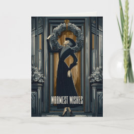 Gothic Deco | Moderne Krans Feestdagen Kaart