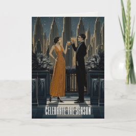 Gothic Deco | Skyline Toast Modern Feestdagen Kaart