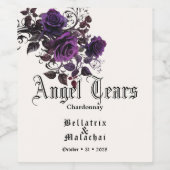 Gothic Deep Amethist Paarse Witte Wijn Label Wijn Etiket (Enkel label)