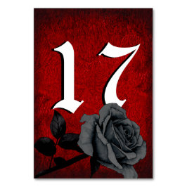 Gothic Deep Red Black Roos Wedding Kaart