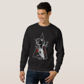 Gothic Deer Skull Moon Phase Witch Occult Trui (Voorkant volledig)