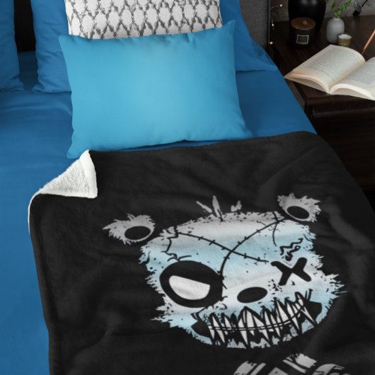 Gothic Demiboy Pride Vlaggekleurd Beer Sherpa Deken