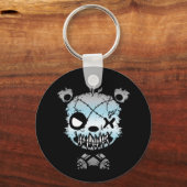 Gothic Demiboy Pride Vlaggekleurd Beer Sleutelhanger (Voorkant)