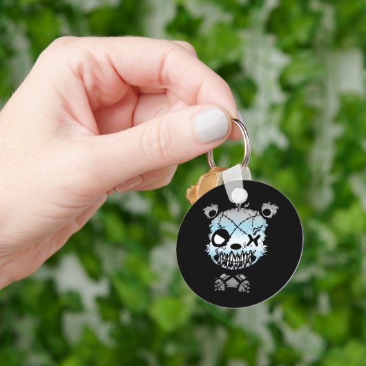 Gothic Demiboy Pride Vlaggekleurd Beer Sleutelhanger (Hand)