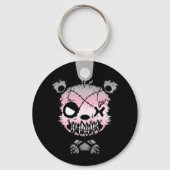 Gothic Demigirl Pride Flag gekleurd Beer Sleutelhanger (Achterkant)