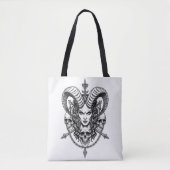 Gothic Demonic Queen Skull Art Tote Bag (Voorkant)