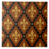 Gothic Design Fleur de Lis Motif Terra Cotta Tile Tegeltje (Voorkant)