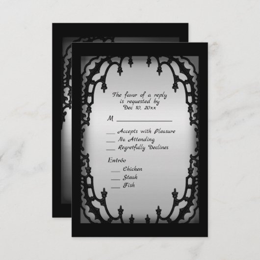 Gothic Design RSVP met Entree Choice (Voorkant / Achterkant)