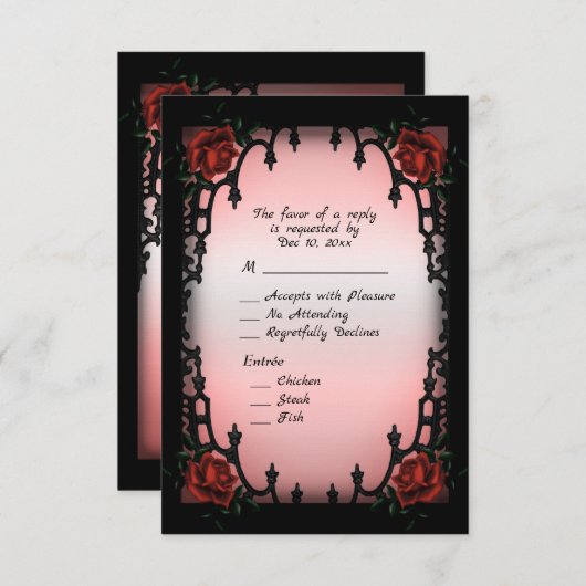 Gothic Design RSVP met Entree Choice (Voorkant / Achterkant)