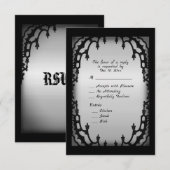 Gothic Design RSVP met Entree Choice Kaartje (Voorkant / Achterkant)