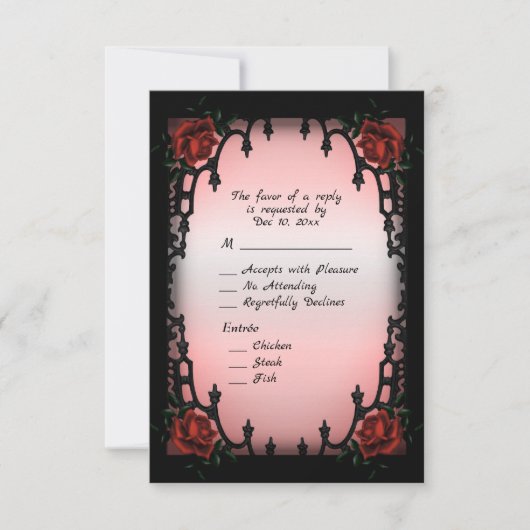 Gothic Design RSVP met Entree Choice Kaartje (Voorkant)