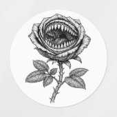Gothic Devil Rose Sticker – Dark Horror Floral (Design 2)