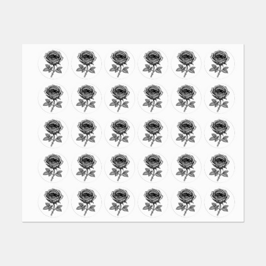 Gothic Devil Rose Sticker – Donkere Horror Bloem (Vel)