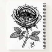 Gothic Devil Rose Sticker – Donkere Horror Bloem Notitieboek (Achterkant)