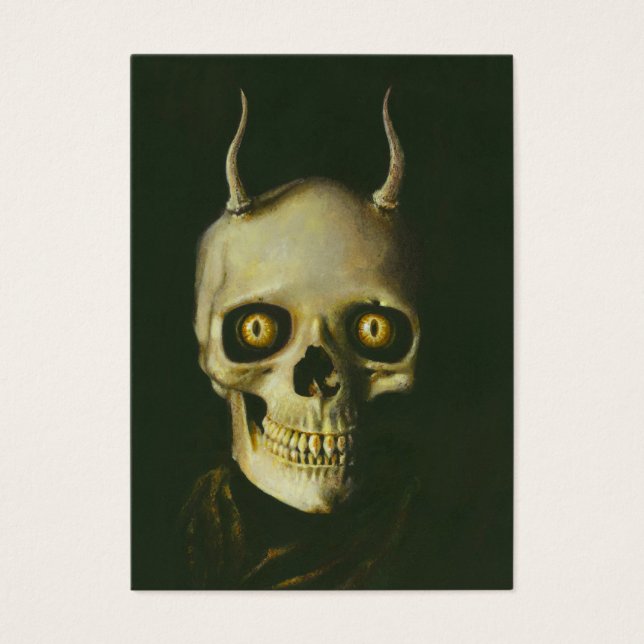 Gothic Devil Skull ACEO Visitekaartje (Voorkant)