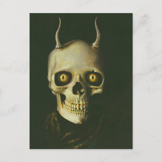 Gothic Devil Skull Briefkaart (Voorkant)
