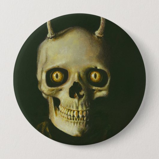 Gothic Devil Skull Button (Voorkant)