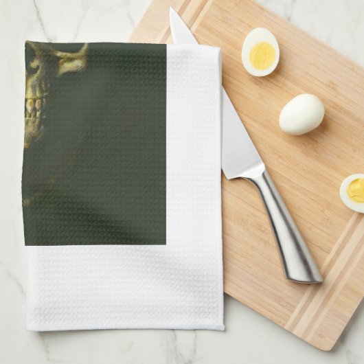 Gothic Devil Skull Kitchen Towel Theedoek (Quarter Fold)