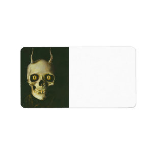 Gothic Devil Skull Lable Etiket