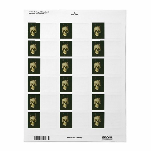 Gothic Devil Skull Lable Etiket (Full Sheet)