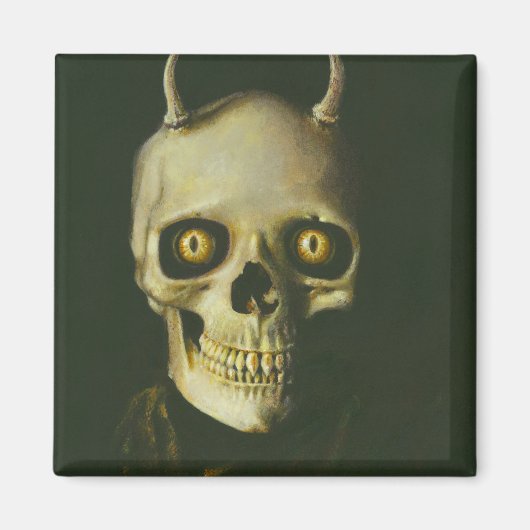 Gothic Devil Skull Magnet (Voorkant)