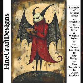 Gothic Devil Vampire + Horns + Wings BB5 Decoupage Tissuepapier