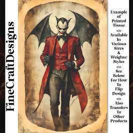 Gothic Devil Vampire Sinister Make-up BB3 Decoupag Tissuepapier