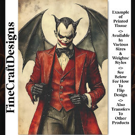 Gothic Devil Vampire Sinister Make-up BB4 Decoupag Tissuepapier