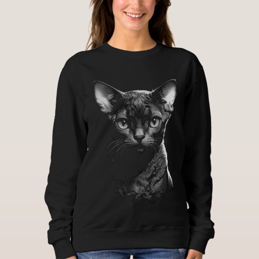Gothic Devon Rex Art Dames Sweater (Voorkant)