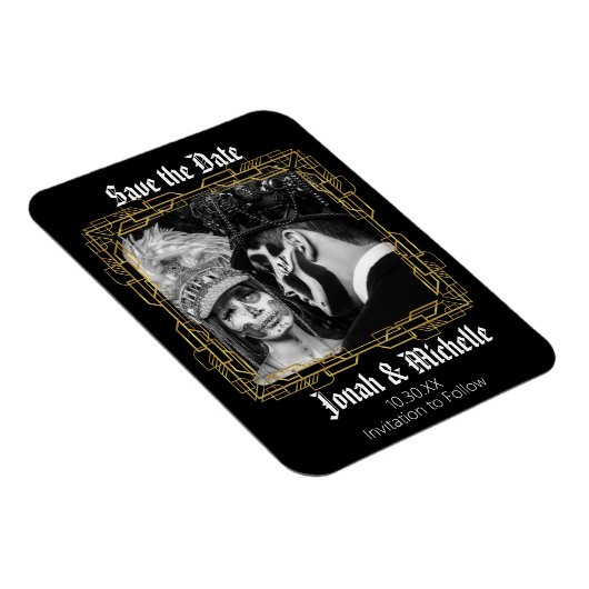 Gothic Dia de los Muertos Bewaar de datum Magneet (Rechterzijde)