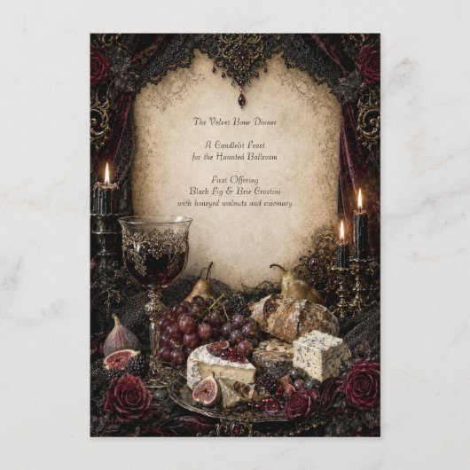 Gothic Dinner Menu Kaart (Voorkant)
