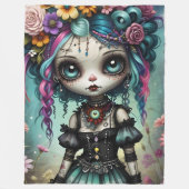 Gothic Doll Fleece Deken (Voorkant)