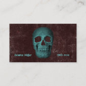 Gothic donker Blauwgroen bruin schedel Tattoo Shop Visitekaartje (Voorkant)