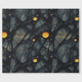 Gothic Donker Gevoel Zwart en Geel Cadeaupapier (Vlak)