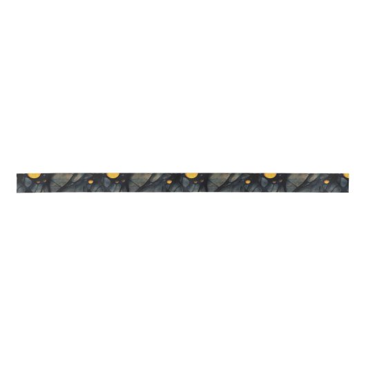 Gothic Donker Gevoel Zwart en Geel Satijnen Lint (Voorkant)