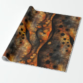 Gothic donker gevoel zwart geel cadeaupapier (Uitgerold)