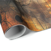 Gothic donker gevoel zwart geel cadeaupapier (Rol Hoek)