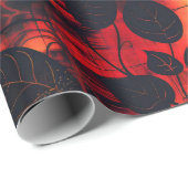 Gothic donker gevoel zwart geel rood cadeaupapier (Rol Hoek)