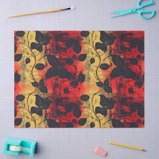 Gothic donker gevoel zwart geel rood tissuepapier (Craft)