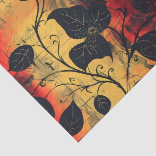 Gothic donker gevoel zwart geel rood tissuepapier (Detail)