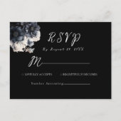 Gothic donker Halloween bruiloft zwart RSVP Briefkaart (Voorkant)