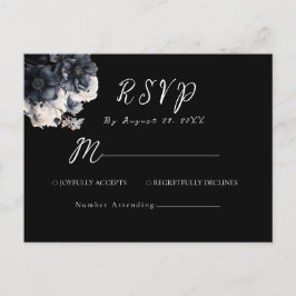 Gothic donker Halloween bruiloft zwart RSVP Briefkaart